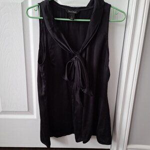 White House Black Market Black Sleeveless Top 100% Silk